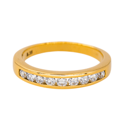 Bague Alliance en or jaune et diamants - Castafiore
