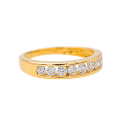 Bague Alliance en or jaune et diamants - Castafiore