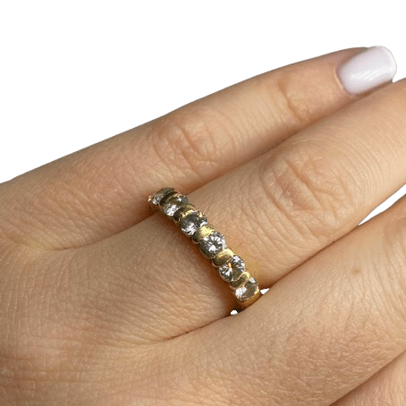 Bague Alliance en or jaune et diamants - Castafiore