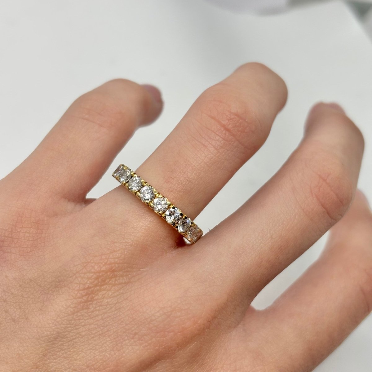 Bague Alliance en or jaune et diamants - Castafiore