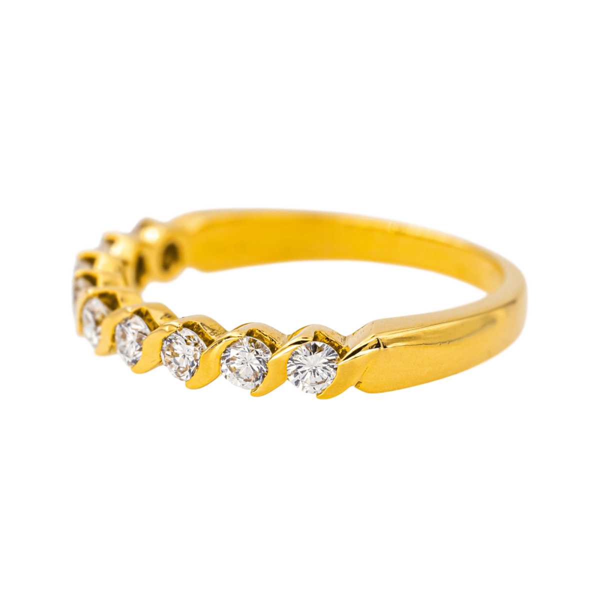 Bague Alliance en or jaune et diamants - Castafiore
