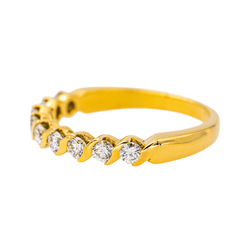Bague Alliance en or jaune et diamants - Castafiore