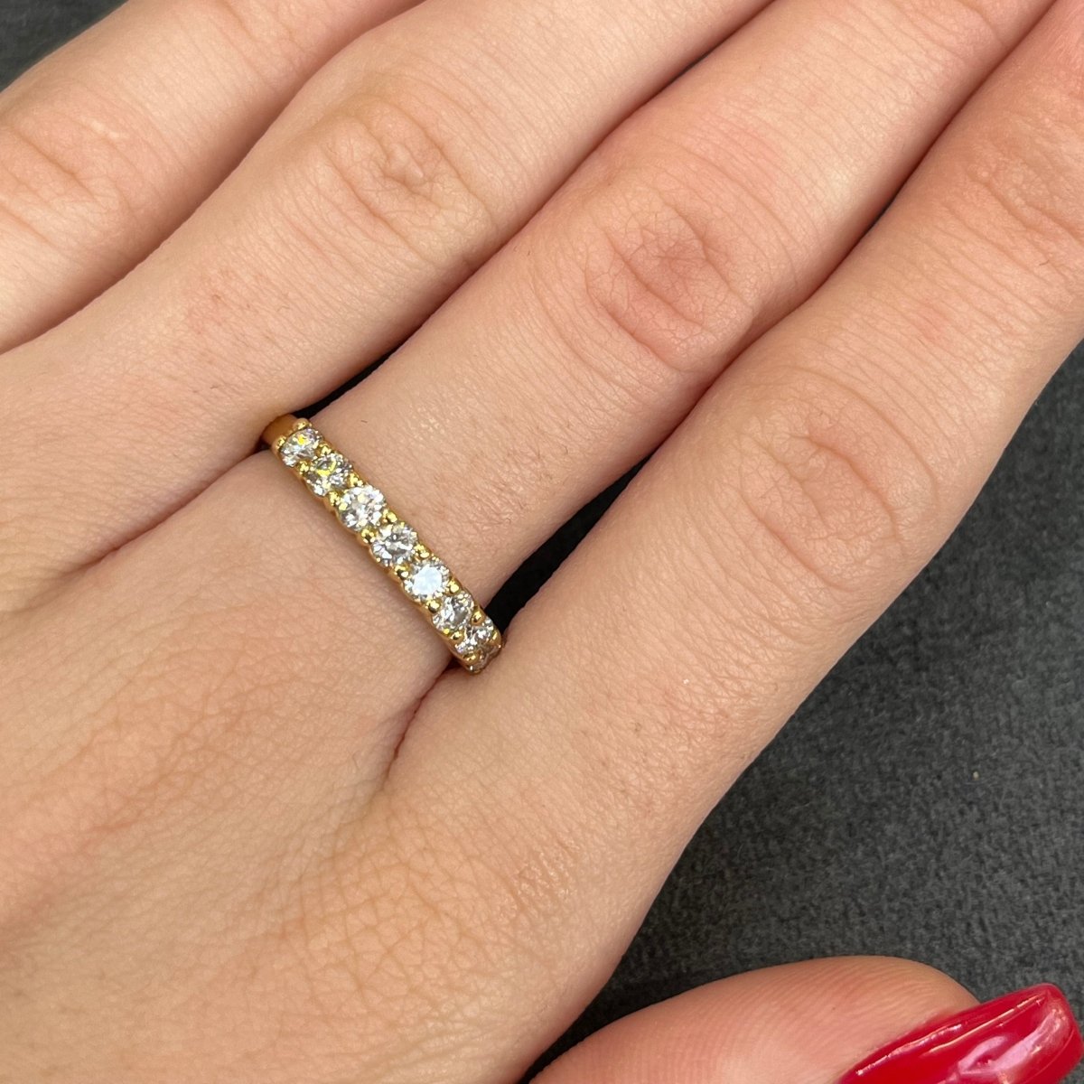 Bague Alliance en or jaune et diamants - Castafiore