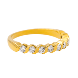 Bague Alliance en or jaune et diamants - Castafiore