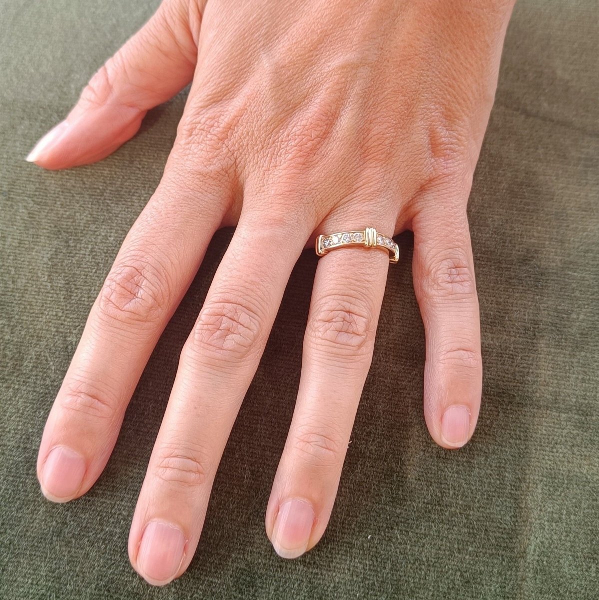 Bague Alliance en or jaune et diamants - Castafiore