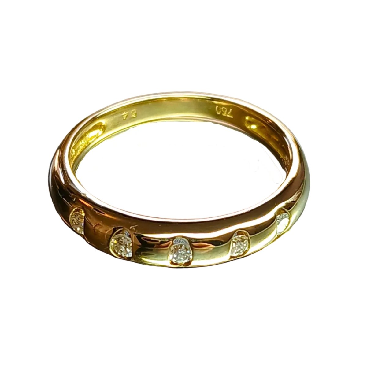 Bague Alliance en or jaune et diamants - Castafiore