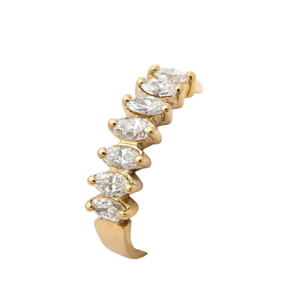Bague Alliance en or jaune et diamants marquises - Castafiore