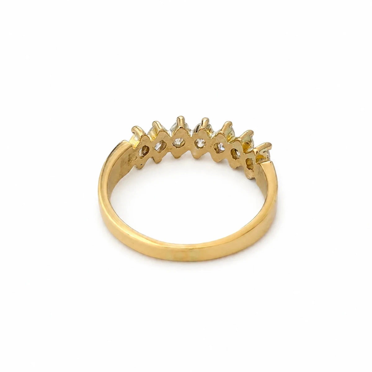 Bague Alliance en or jaune et diamants marquises - Castafiore