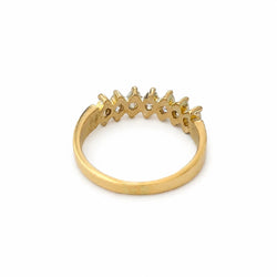 Bague Alliance en or jaune et diamants marquises - Castafiore