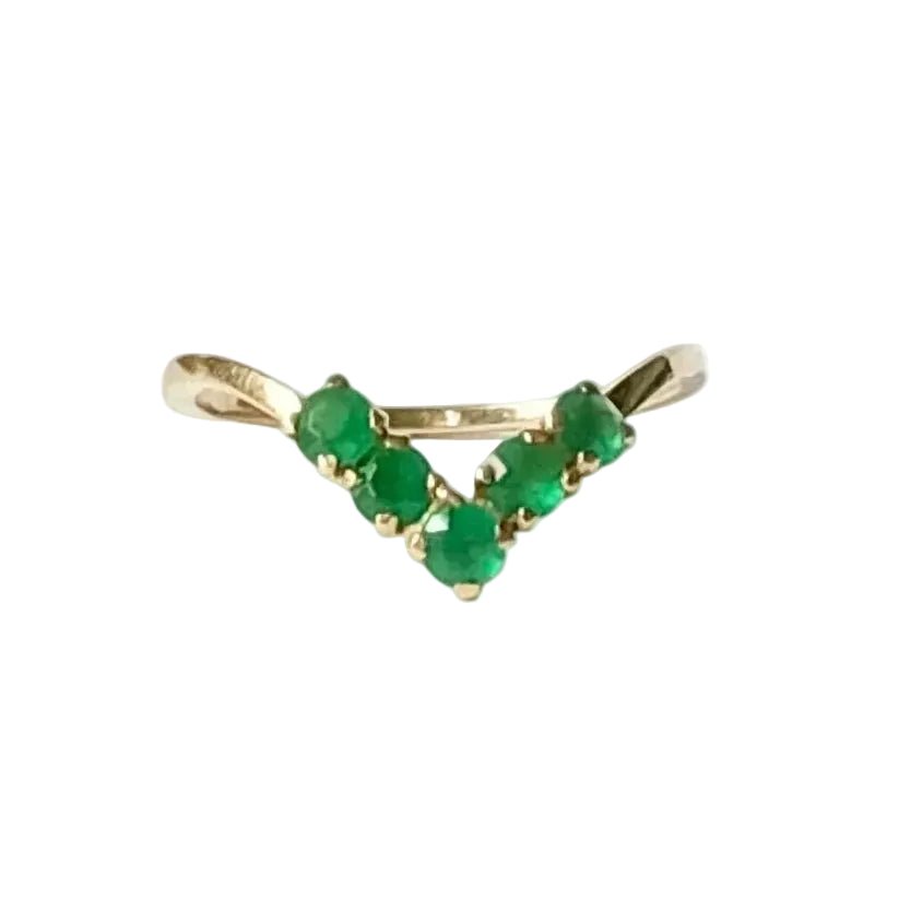 Bague Alliance en or jaune et émeraudes - Castafiore