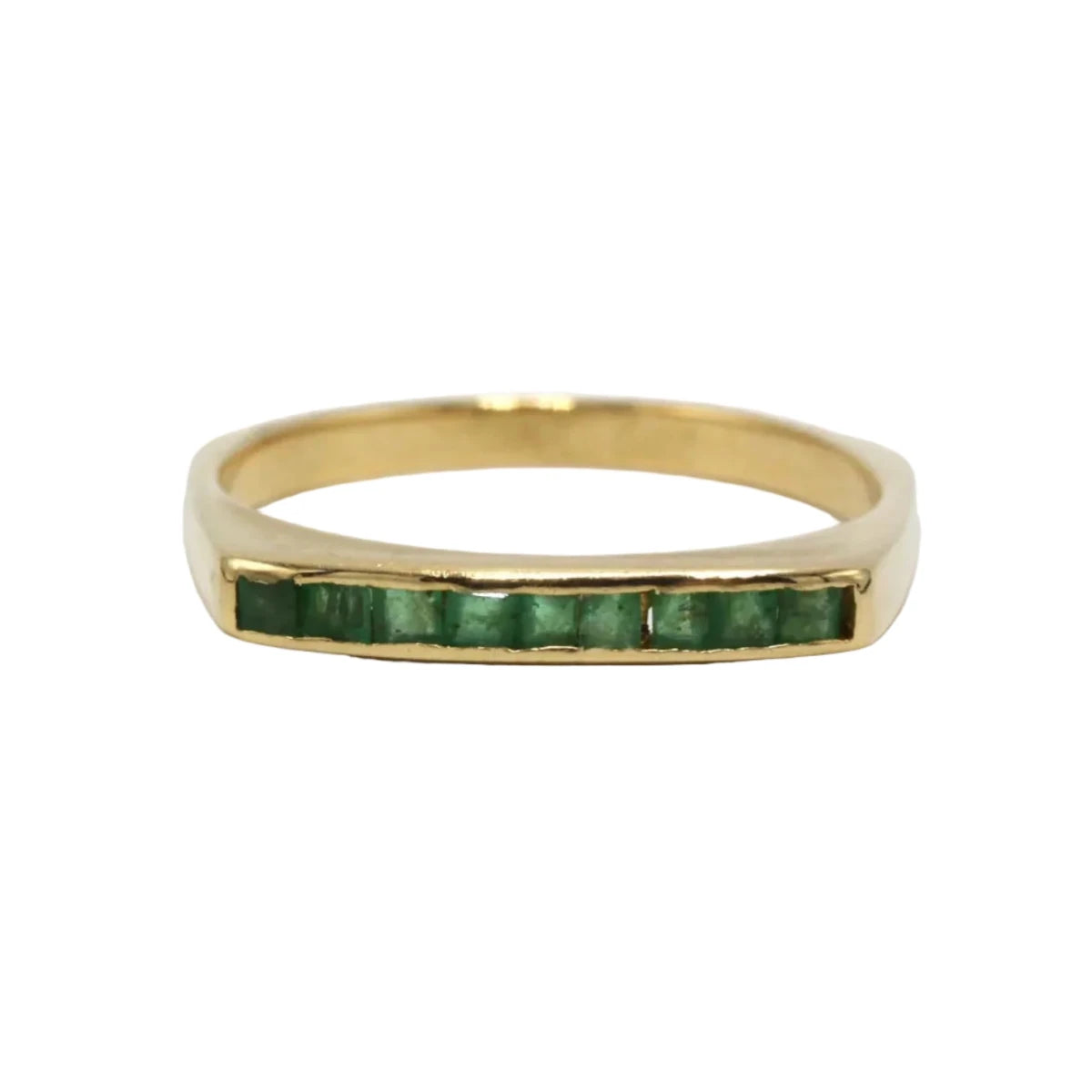 Bague Alliance en or jaune et émeraudes - Castafiore