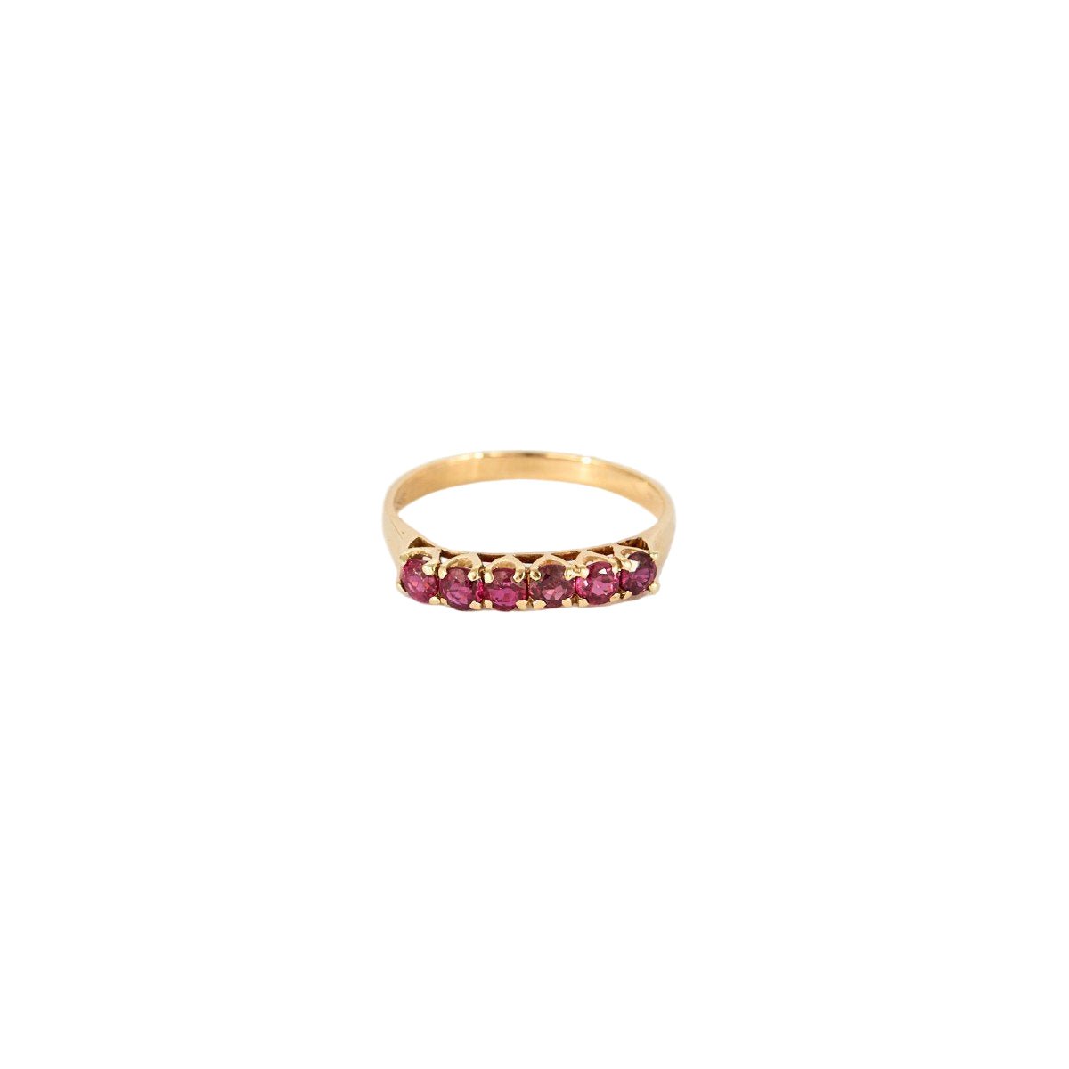 Bague Alliance en or jaune et rubis - Castafiore