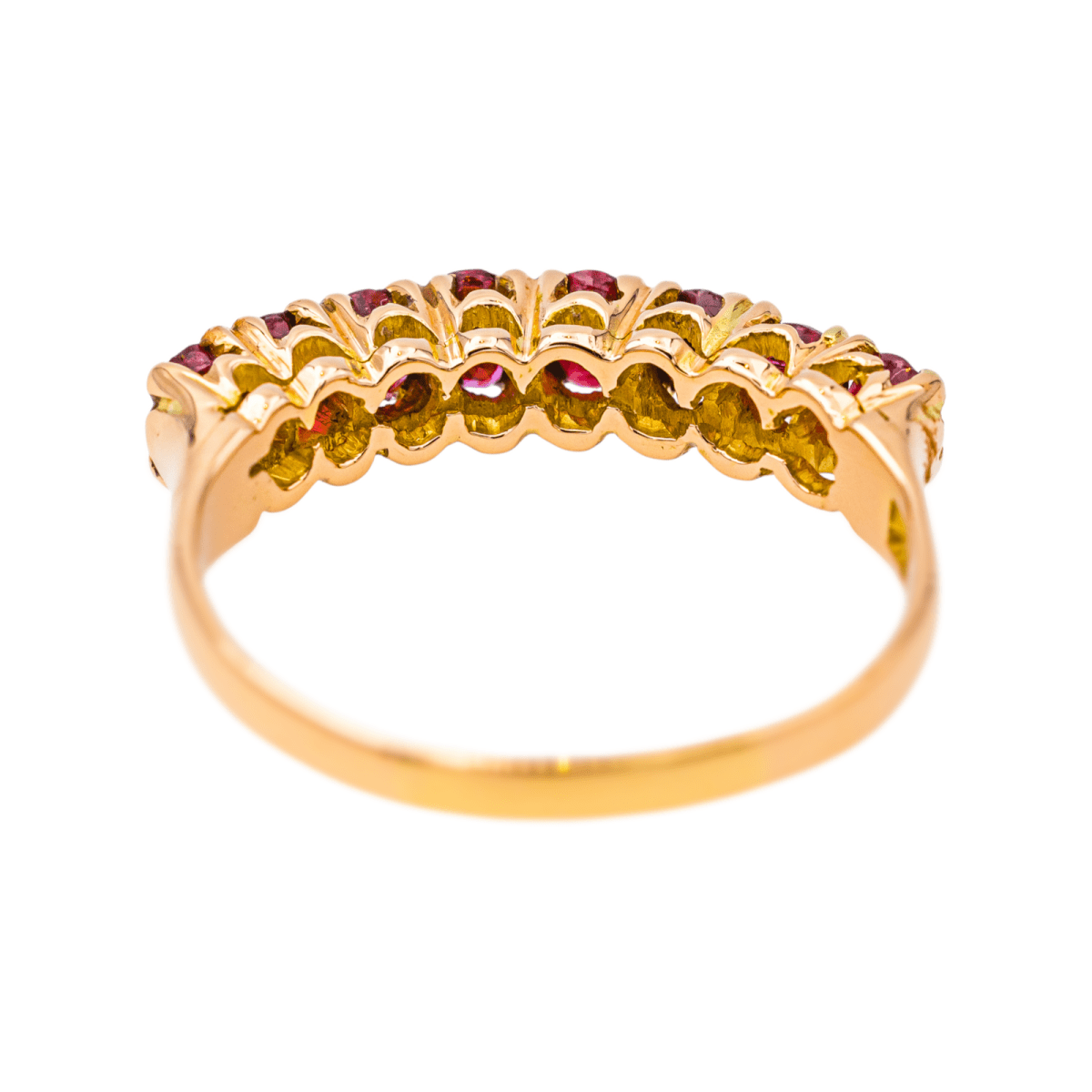 Bague Alliance en or jaune et rubis - Castafiore