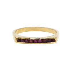 Bague Alliance en or jaune et rubis - Castafiore
