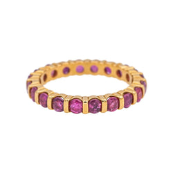 Bague Alliance en or jaune et rubis - Castafiore