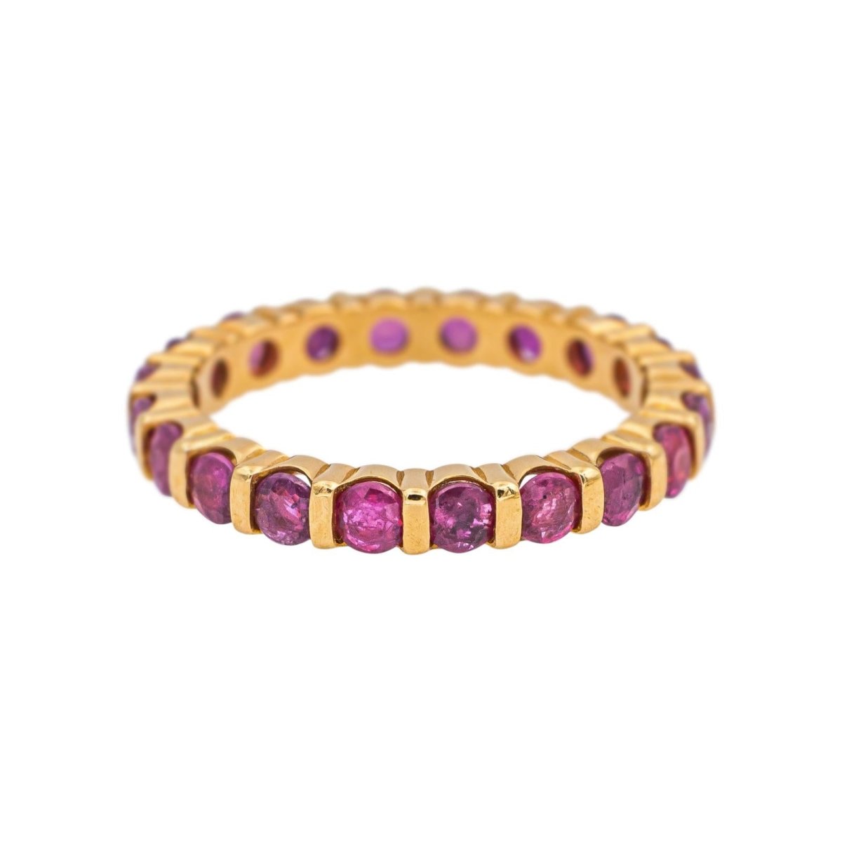 Bague Alliance en or jaune et rubis - Castafiore