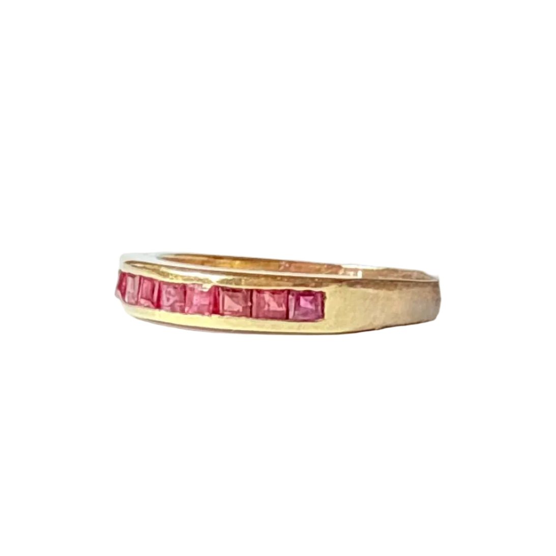 Bague Alliance en or jaune et rubis - Castafiore