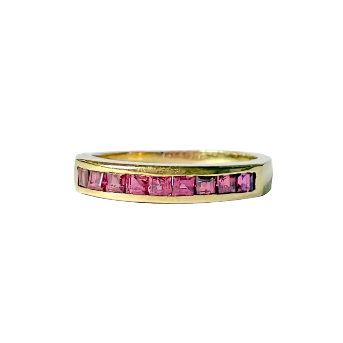 Bague Alliance en or jaune et rubis - Castafiore