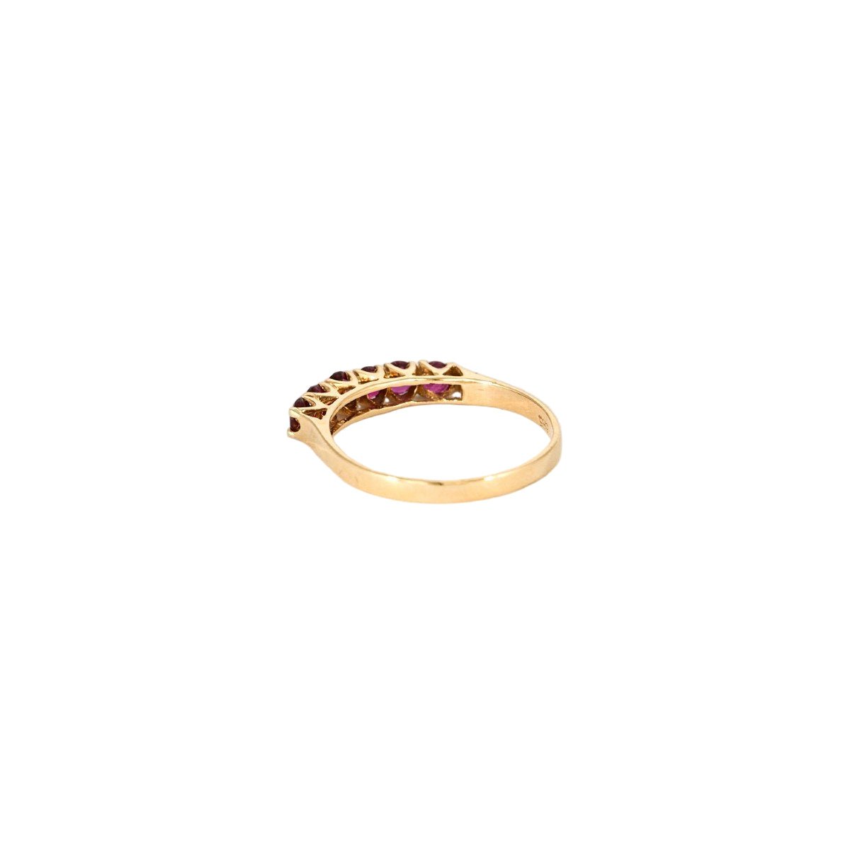 Bague Alliance en or jaune et rubis - Castafiore