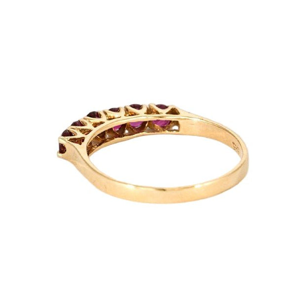 Bague Alliance en or jaune et rubis - Castafiore