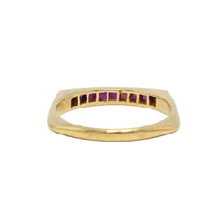 Bague Alliance en or jaune et rubis - Castafiore