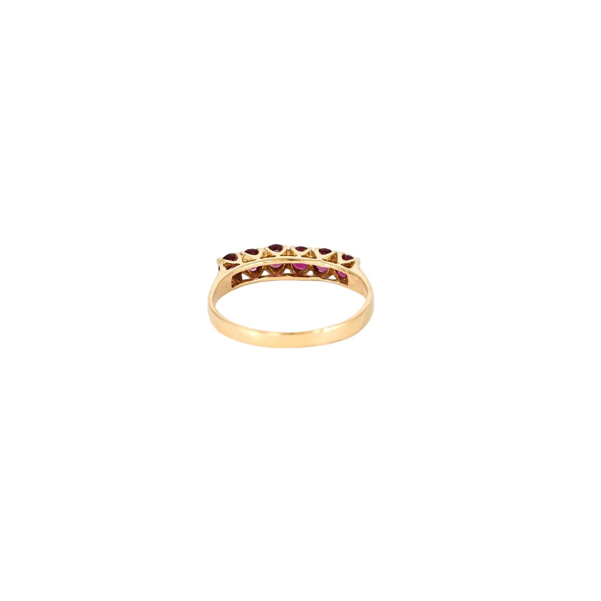 Bague Alliance en or jaune et rubis - Castafiore