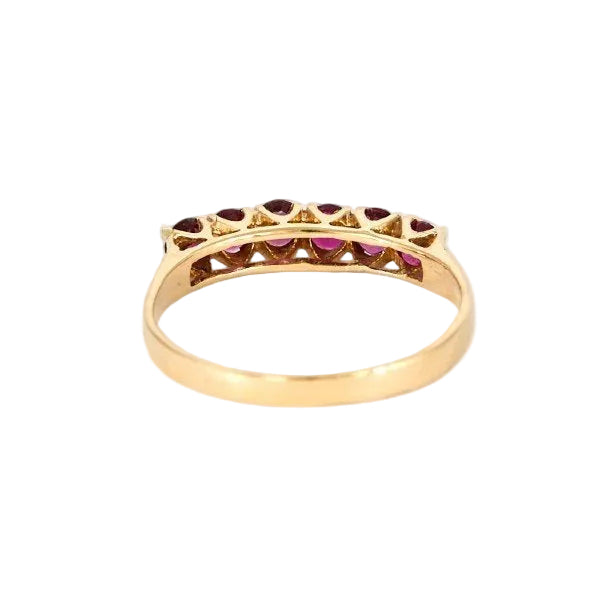 Bague Alliance en or jaune et rubis - Castafiore