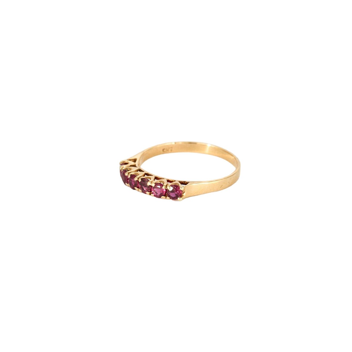 Bague Alliance en or jaune et rubis - Castafiore