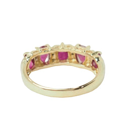 Bague alliance en or jaune et rubis - Castafiore
