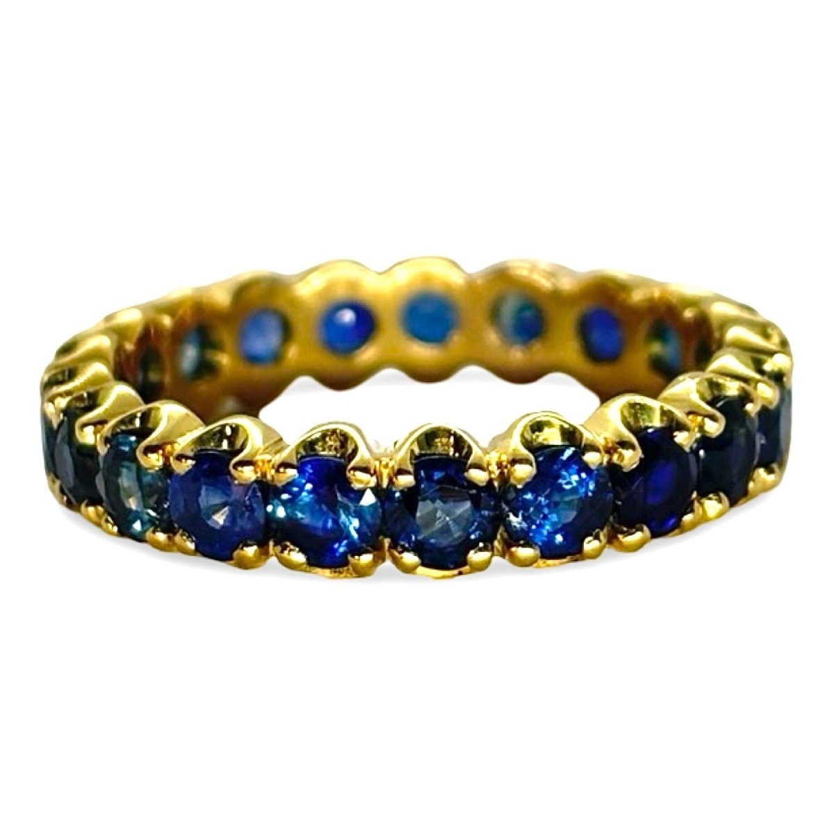 Bague Alliance en or jaune et saphirs - Castafiore