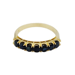 Bague Alliance en or jaune et saphirs - Castafiore