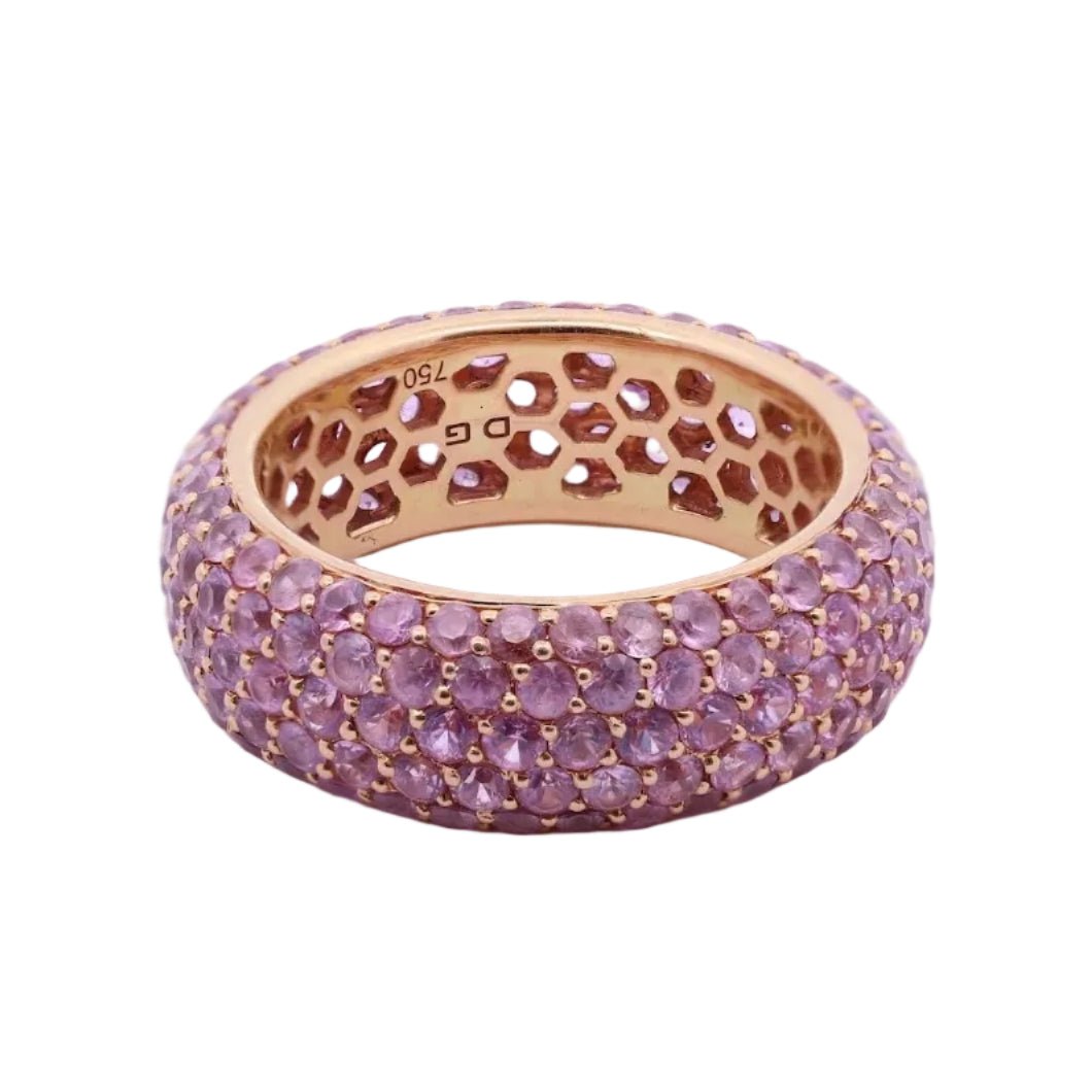 Bague Alliance en or jaune et saphirs - Castafiore