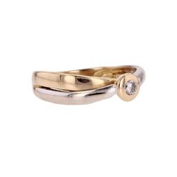 Bague Alliance en or jaune, or blanc et diamant - Castafiore