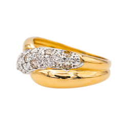 Bague Alliance en or jaune, or blanc et diamants - Castafiore