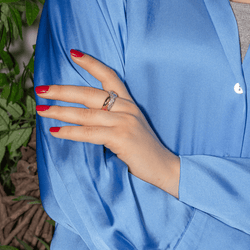 Bague Alliance en or jaune, or blanc et diamants - Castafiore