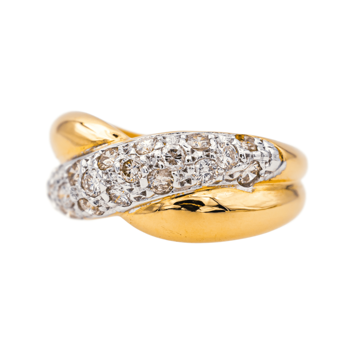 Bague Alliance en or jaune, or blanc et diamants - Castafiore