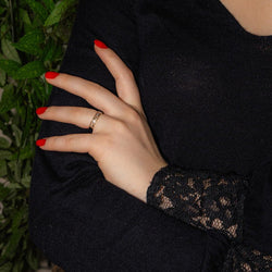 Bague Alliance en or jaune, or blanc et diamants - Castafiore