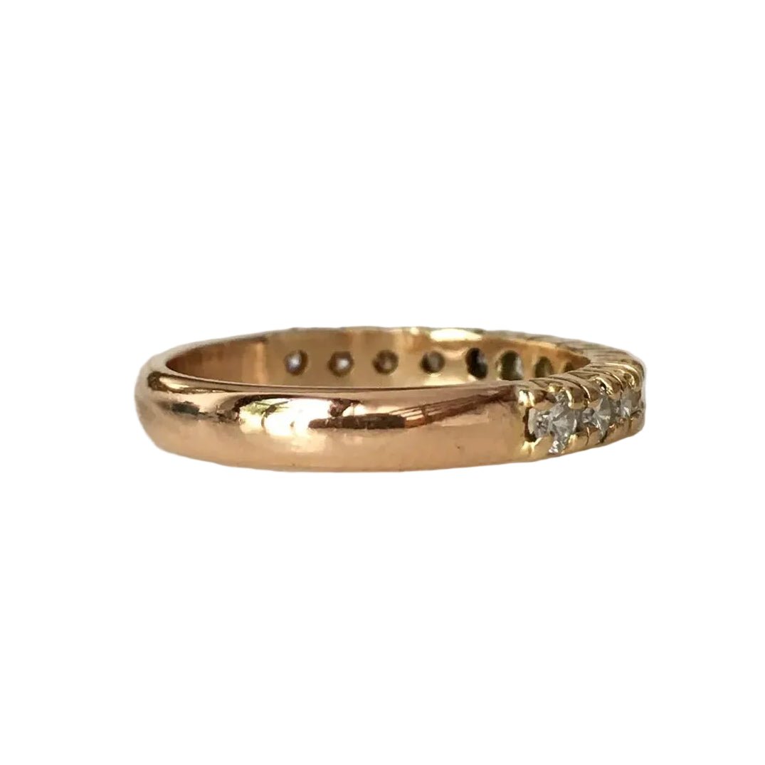 Bague Alliance en or jaune, or rose et diamants - Castafiore