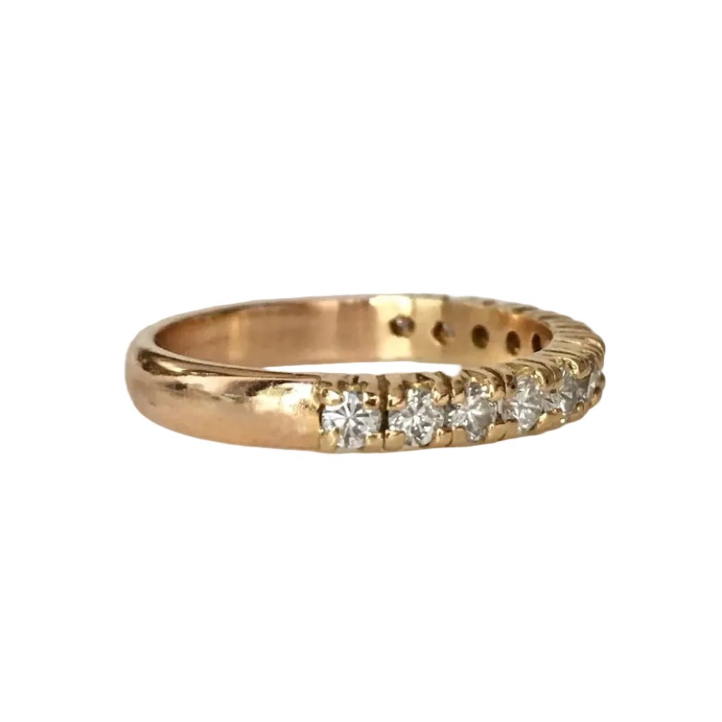 Bague Alliance en or jaune, or rose et diamants - Castafiore