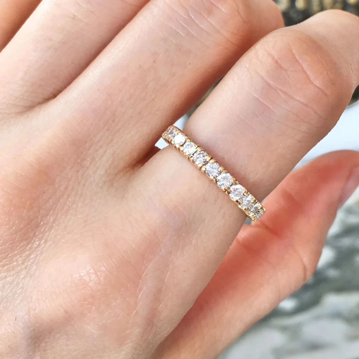 Bague Alliance en or jaune, or rose et diamants - Castafiore