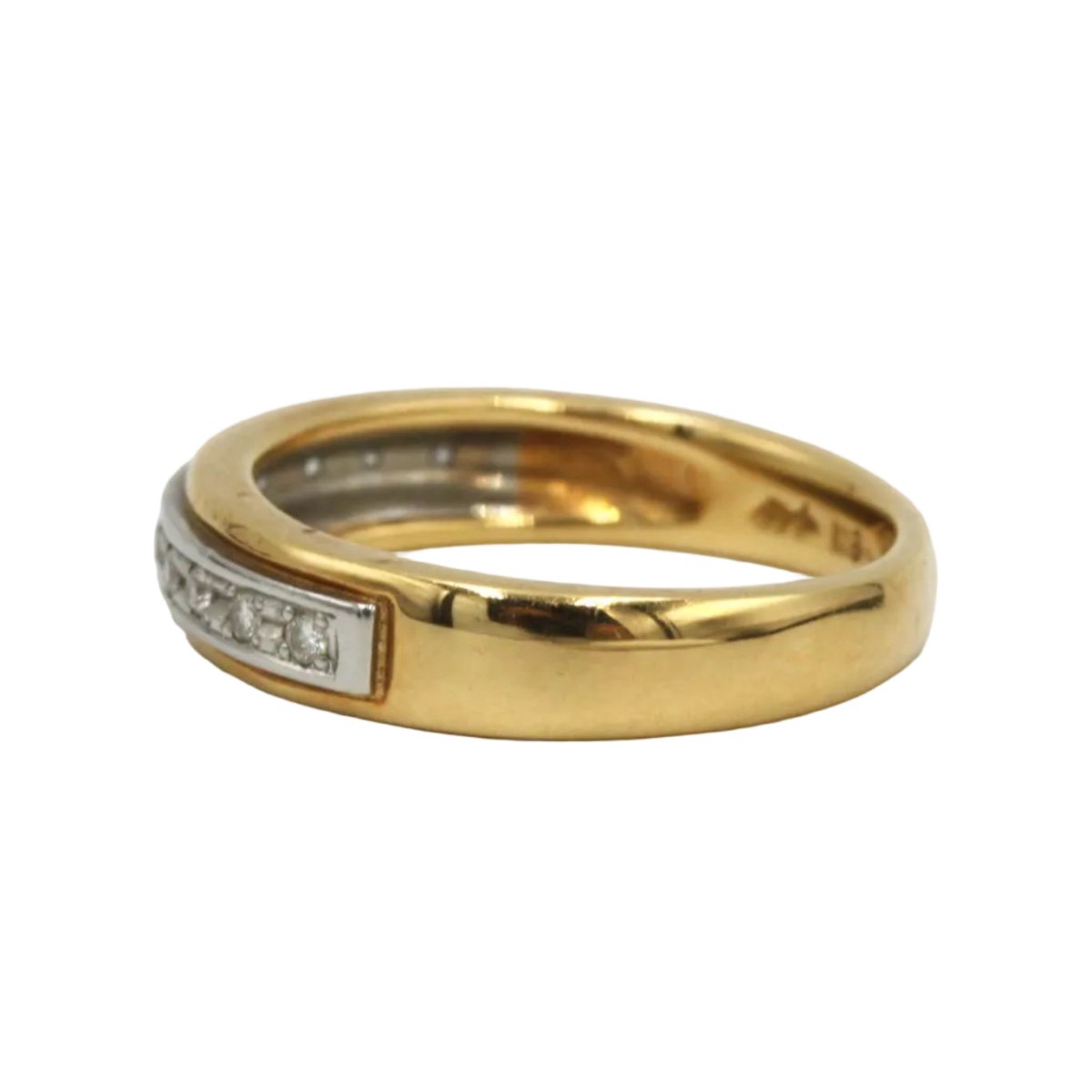 Bague Alliance en or jaune, platine et diamants - Castafiore