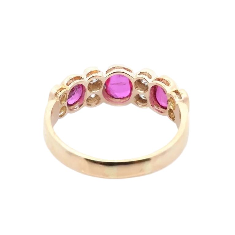 Bague Alliance en or jaune, rubis et diamants - Castafiore