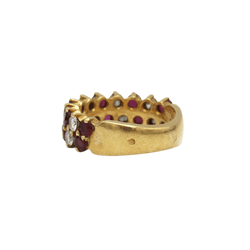 Bague Alliance en or jaune, rubis et diamants - Castafiore