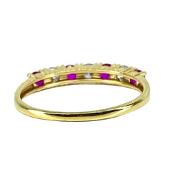 Bague Alliance en or jaune, rubis et diamants - Castafiore