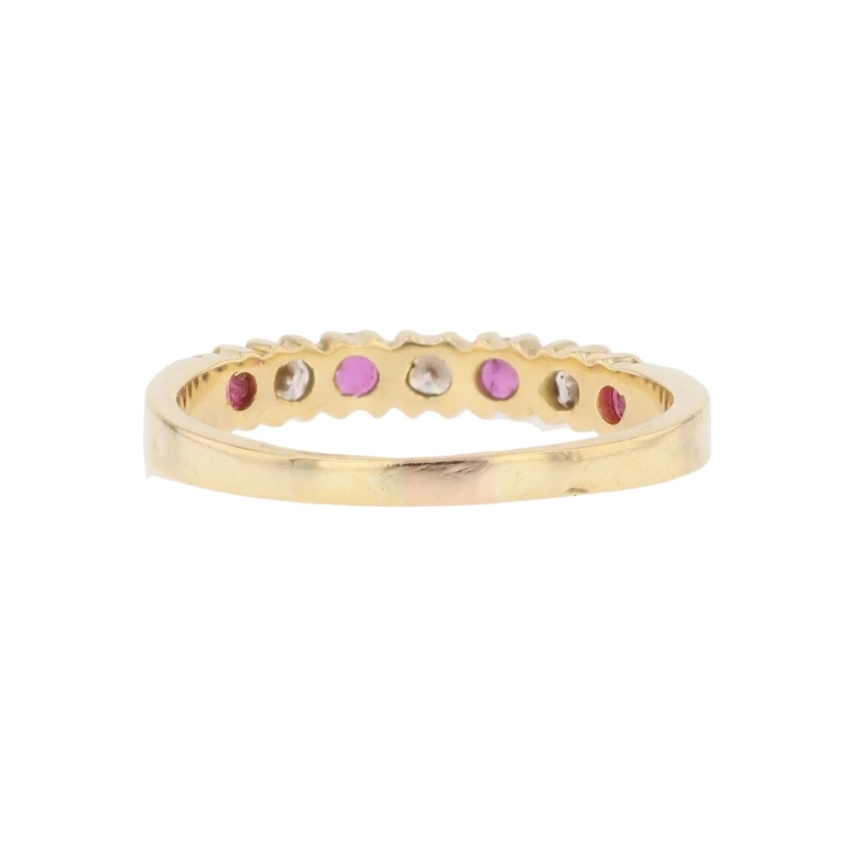 Bague Alliance en or jaune, rubis et diamants - Castafiore
