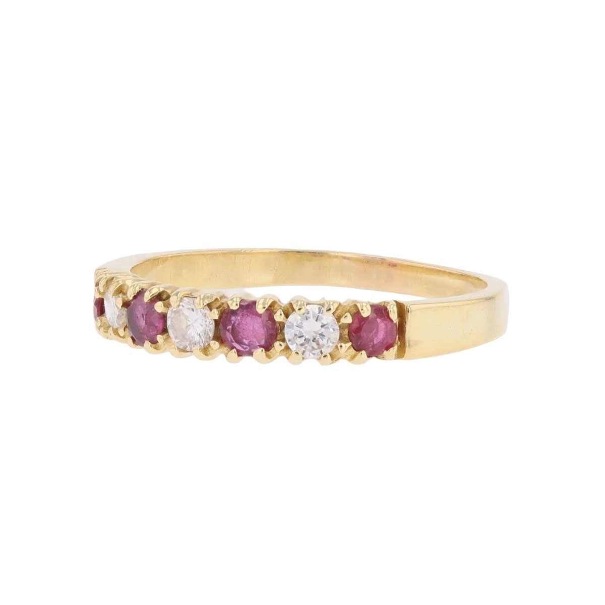 Bague Alliance en or jaune, rubis et diamants - Castafiore