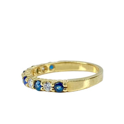 Bague Alliance en or jaune, saphirs et diamants - Castafiore
