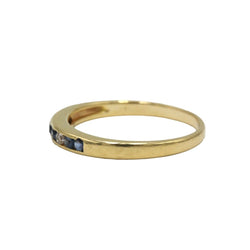 Bague Alliance en or jaune, saphirs et diamants - Castafiore