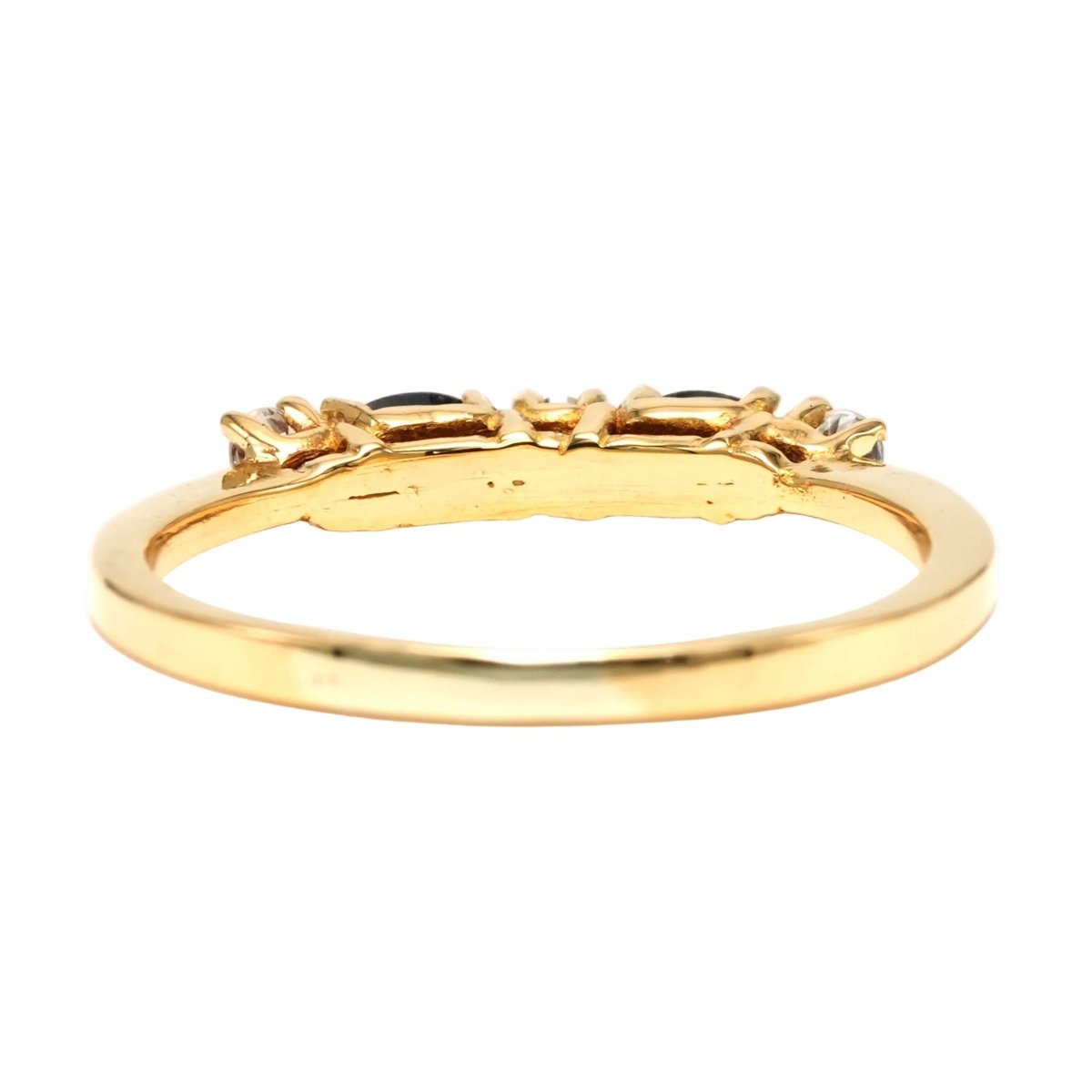 Bague Alliance en or jaune, saphirs et diamants - Castafiore