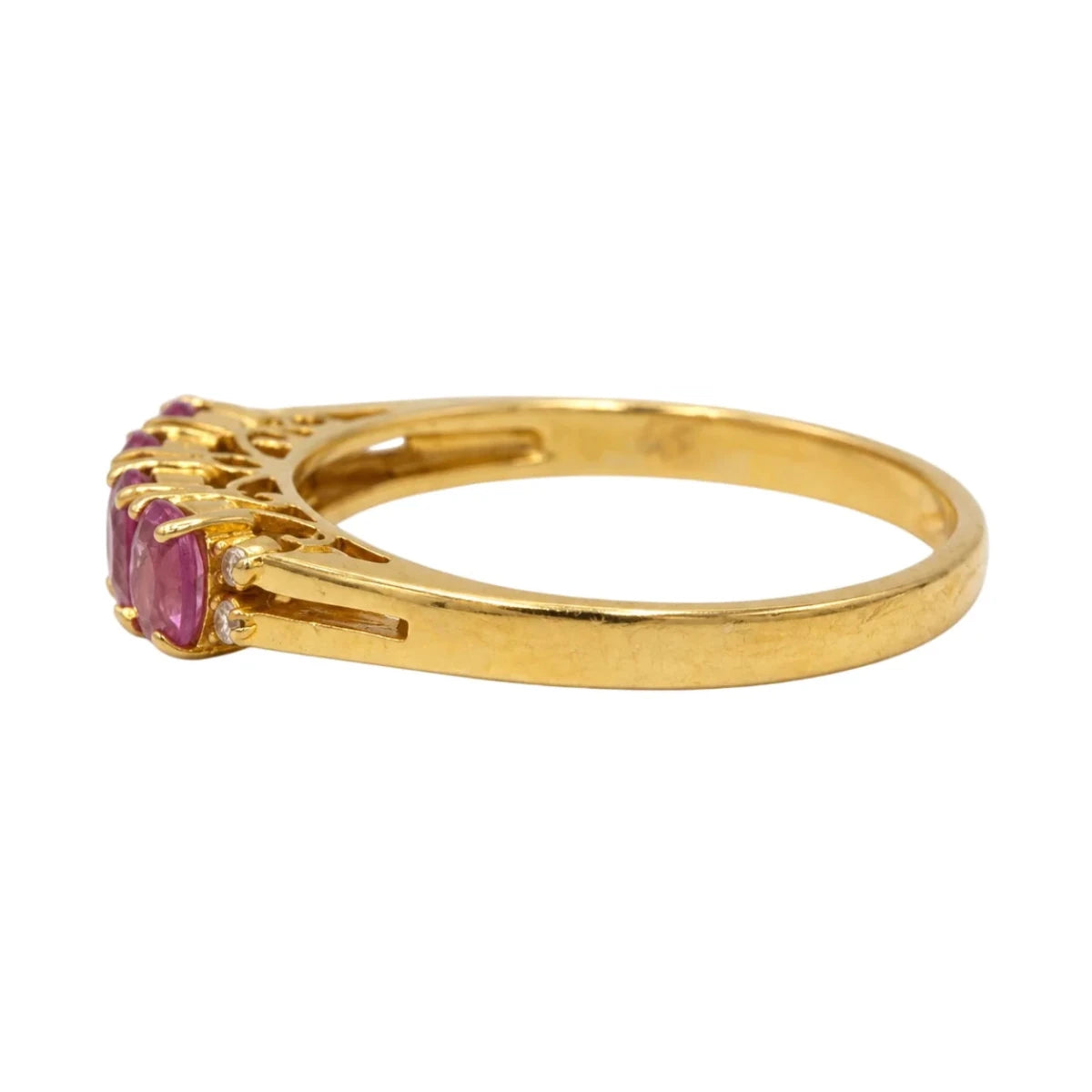 Bague Alliance en or jaune, saphirs et diamants - Castafiore